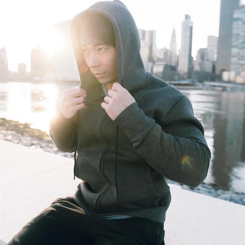 

Plus Size Men Hoodies Jacket Spring Summer Drawstring Zipper Hooded Sweatshirt Tops Male Long Sleeve Pocket Pullover Hoodie Coat