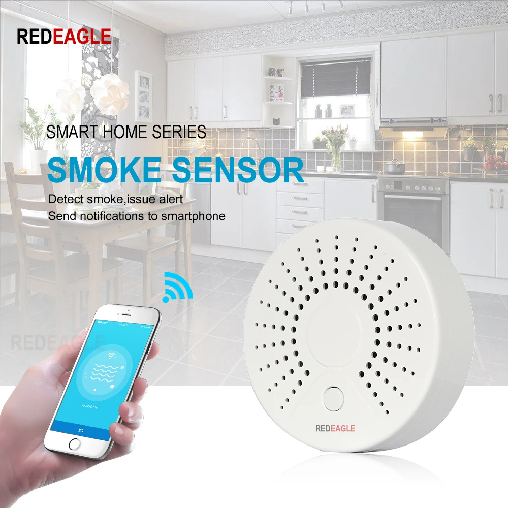 WiFi Smart Smoke Detector Wireless Fire Smoke Sensor ...