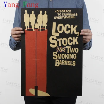 

"Lock Stock And Two Smoking Barrels" Vintage Poster Retro Kraft Paper Posters Bar Cafe Interior Decoration Painting 51x35cm