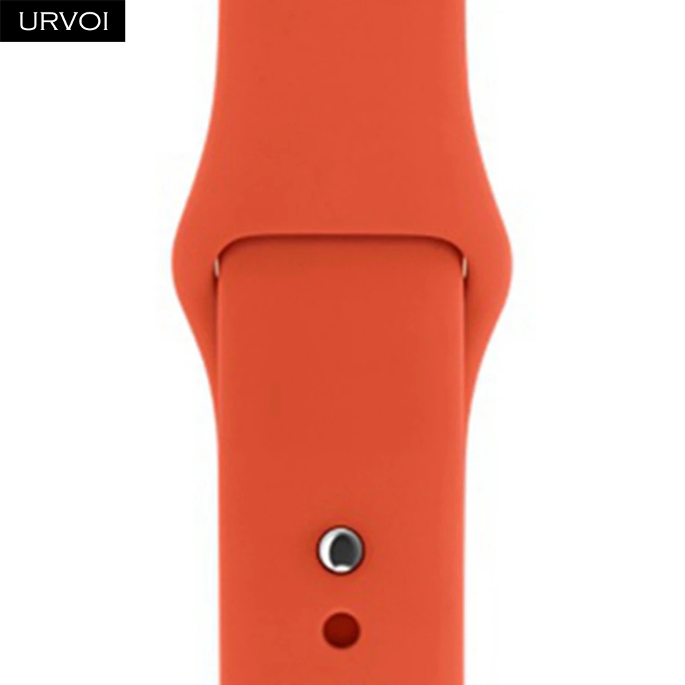 Спортивный ремешок URVOI для Apple Watch series 5, 4, 3, 2, 1, силиконовый ремешок для iWatch, 44 м, с застежкой, цветная замена, новинка - Цвет ремешка: Orange