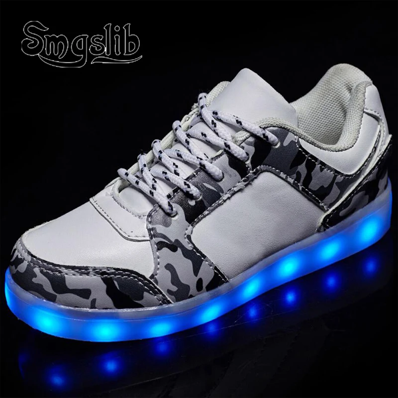 

Usb Charging Basketball Sneaker Luminous Kids Boy Girls Glowing School Shoes 2018 Spring Autumn Led Children Shoes With Light Up