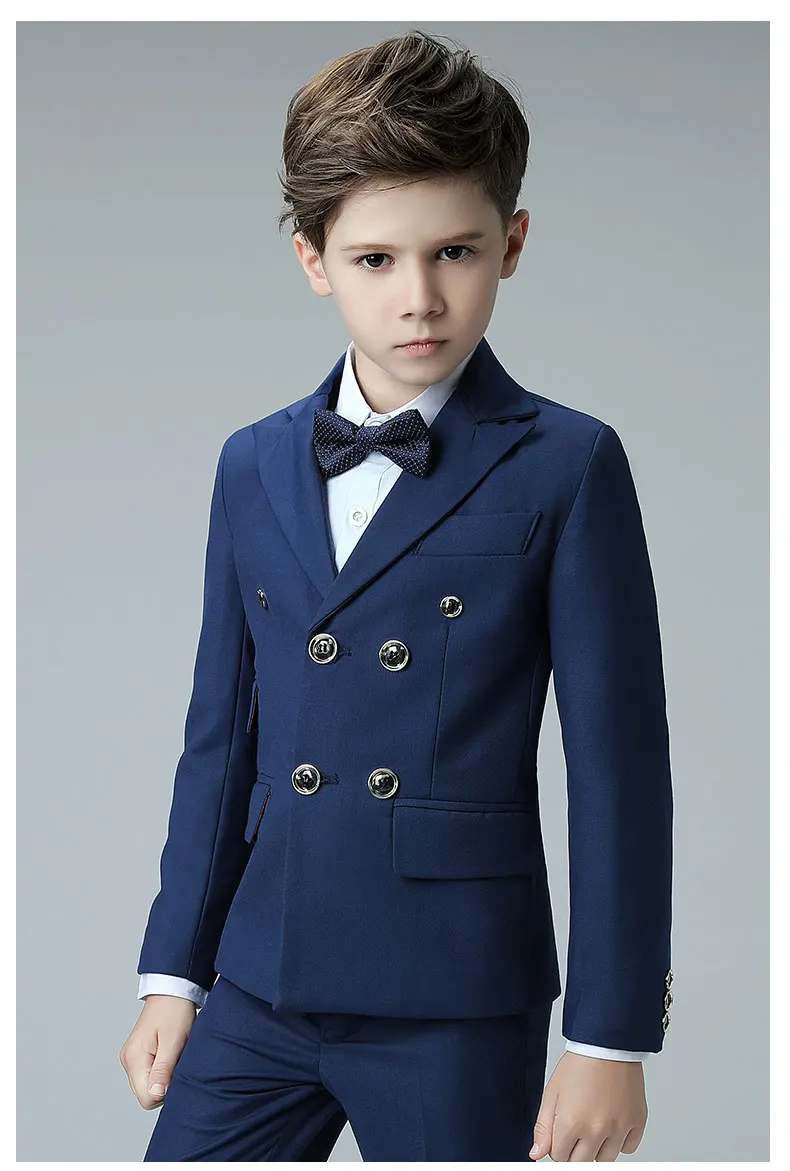 Ternos para Casamentos Terno para o Menino Nova Azul Meninos Crianças Blazer Traje Enfant Garcon Mariage Jogging Smoking 2022 9 meninos, conexão blazer e correr, fantasia para meninos, 2018