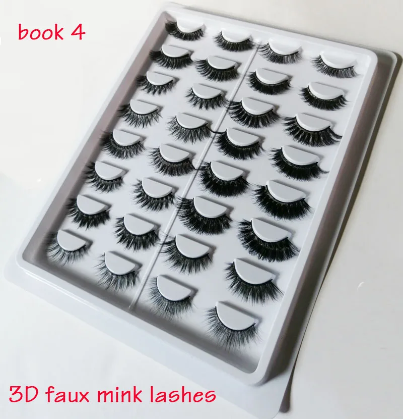 

16 Pairs of mink eyelashes book Long 3D mink lashes thick 3d faux mink lashes culty free eyelashes true mink hair private label