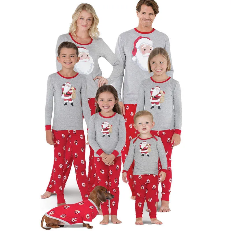 Новогодняя и Рождественская Пижама; комплект одежды для семьи; пижама с принтом лисы; одинаковые комплекты для мамы, папы, дочери и сына; Семейные комплекты