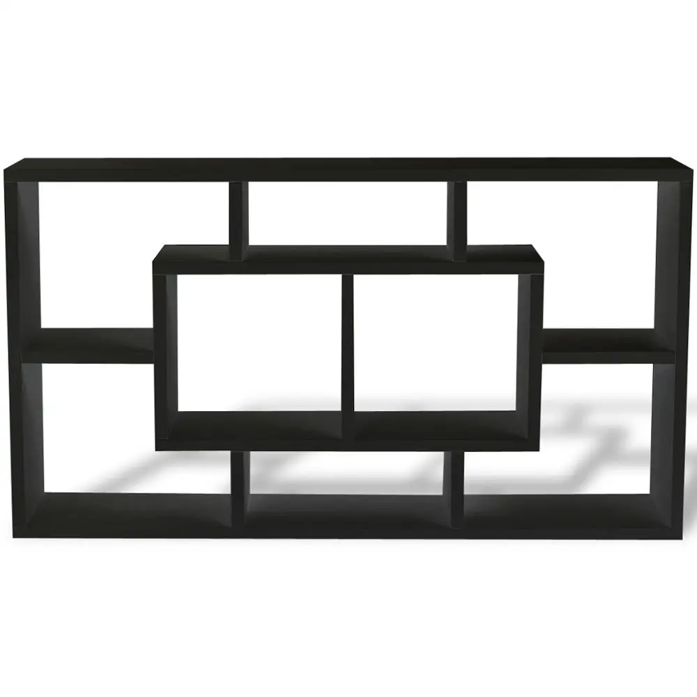 

8 display compartments Storage rack Floating Shelf Hanging Storage Unit Wall Mount Display Rack Black