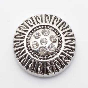 

White rhinestones 18 mm enamel metal snap button for snaps bracelets fit buttons bracelets NC2250