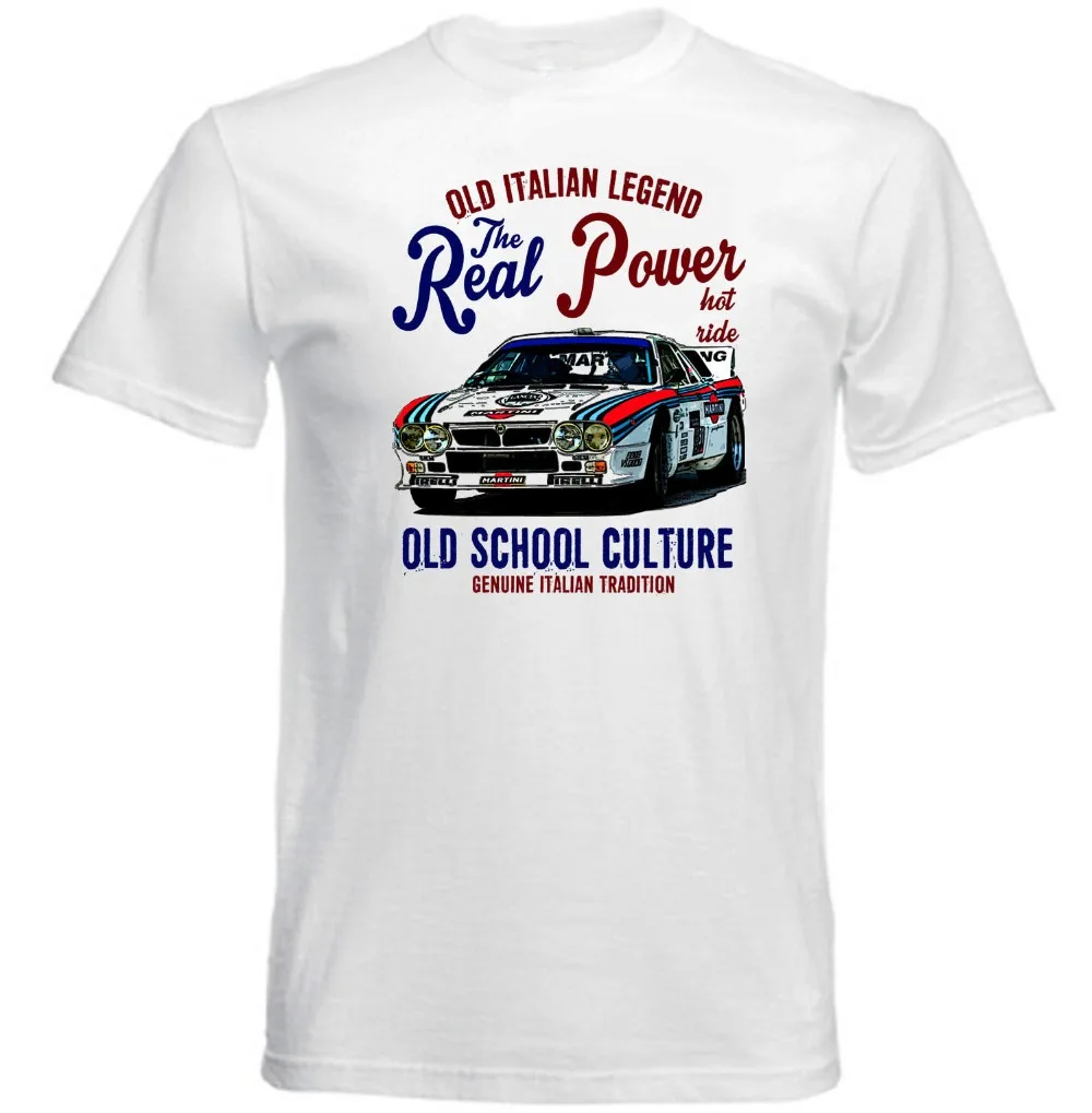 Vintage Italian Car Lancia 037 Rally Integrale 2019 Nuovo Design Manica Corta Moda Streetwear Magliette Retrò