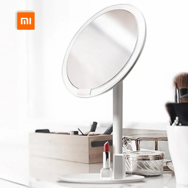 

Xiaomi Mijia Rechargeable Brightness Adjustable LED HD Makeup Daylight Mirror Dimmable Countertop 60 Degree Rotating 2000mAh