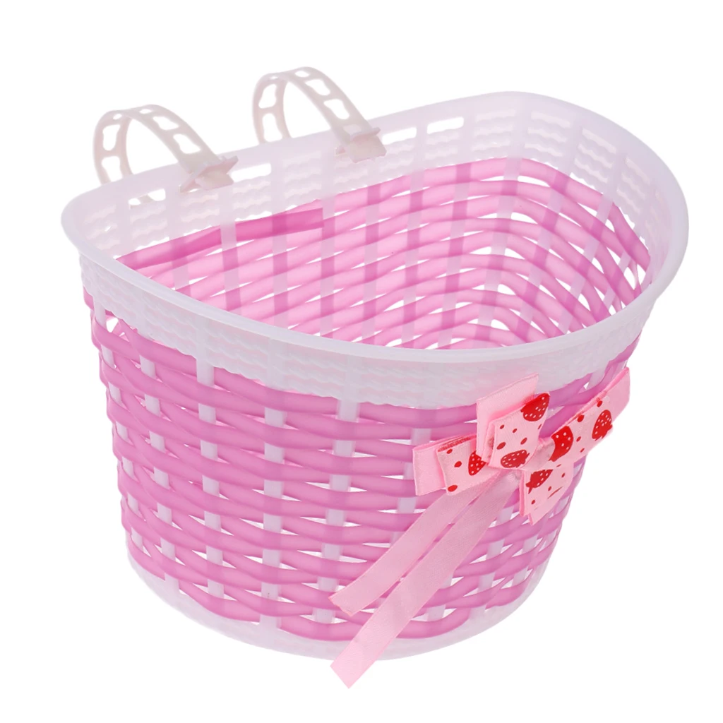 Girls Bike Bicycle Cycling Front Basket Bowknot Shopping Stabilizers Bike Case  For Children kids cycling Bicycle Accessories