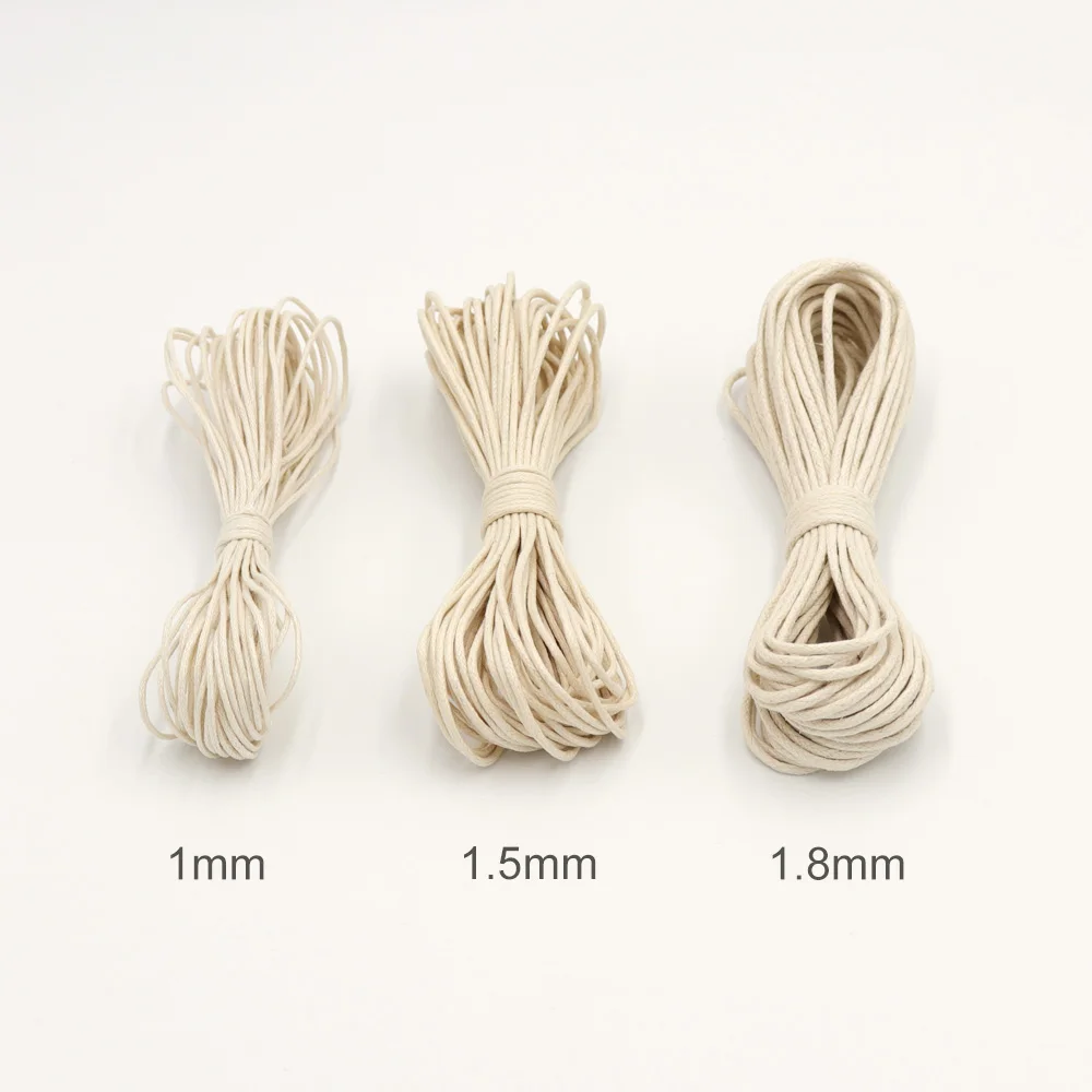 TYRY.HU 10M Waxed Cotton Cord For Jewelry Making 1/1.5/1.8mm Rope Waxed Twisted String Thread Line Strong Soft Safe For Baby