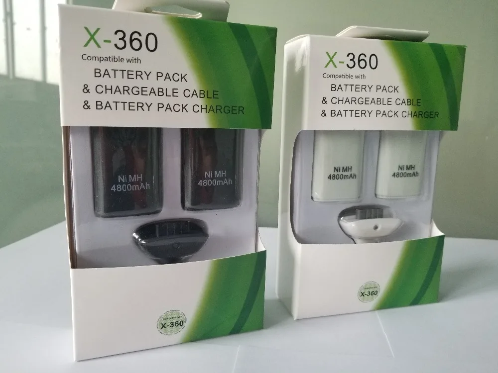 3 в 1 2 шт 4800mah батареи+ usb зарядный кабель для Xbox 360 беспроводной/проводной контроллер аккумуляторной батареи