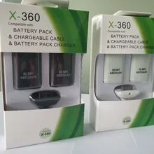 3 в 1 2 шт 4800mah батареи+ usb зарядный кабель для Xbox 360 беспроводной/проводной контроллер аккумуляторной батареи