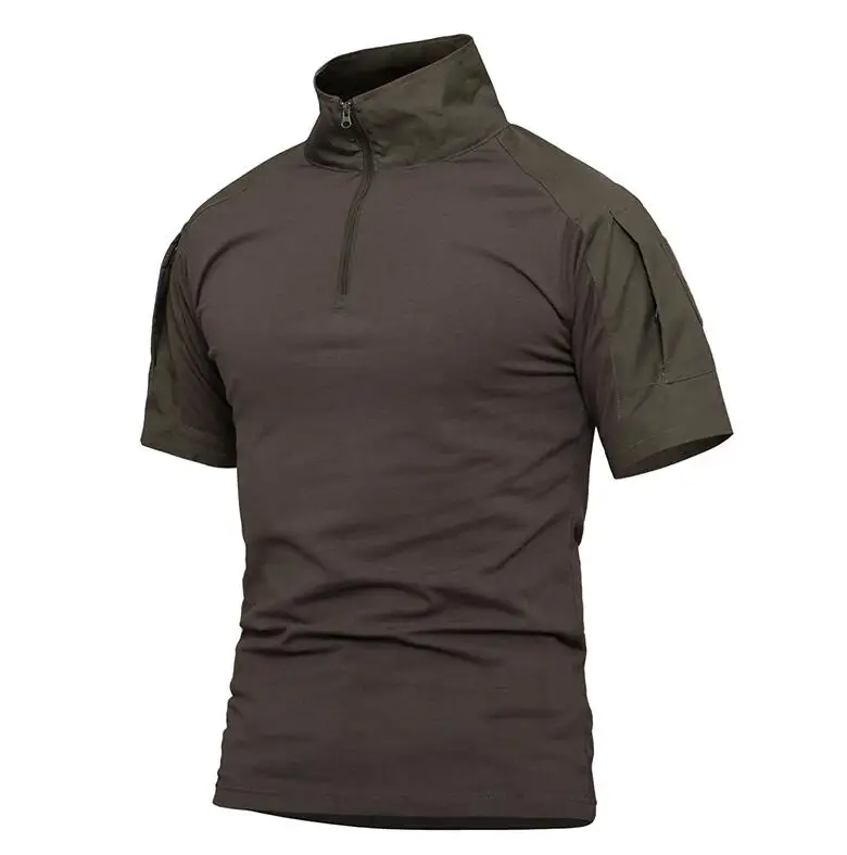 Штурмовая камуфляжная тактическая Мужская рубашка поло с коротким рукавом, американская армейская Боевая футболка с лягушкой, летняя Военная футболка с мультикамом, 3XL 4XL - Цвет: Army green