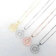 ROMAD 26 подвеска в виде буквы алфавита, начальная буква, ожерелье с кубическим цирконием, A-Z, Первоначальное очарование, колье, цепочка, ожерелье, женское ювелирное изделие R3