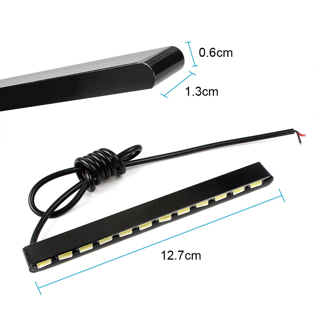 Автомобильный Стайлинг, дневные ходовые огни, источник света SMD, автомобильные DRL 7030, дневные светодиодные полосы, 2 шт, 12 светодиодов