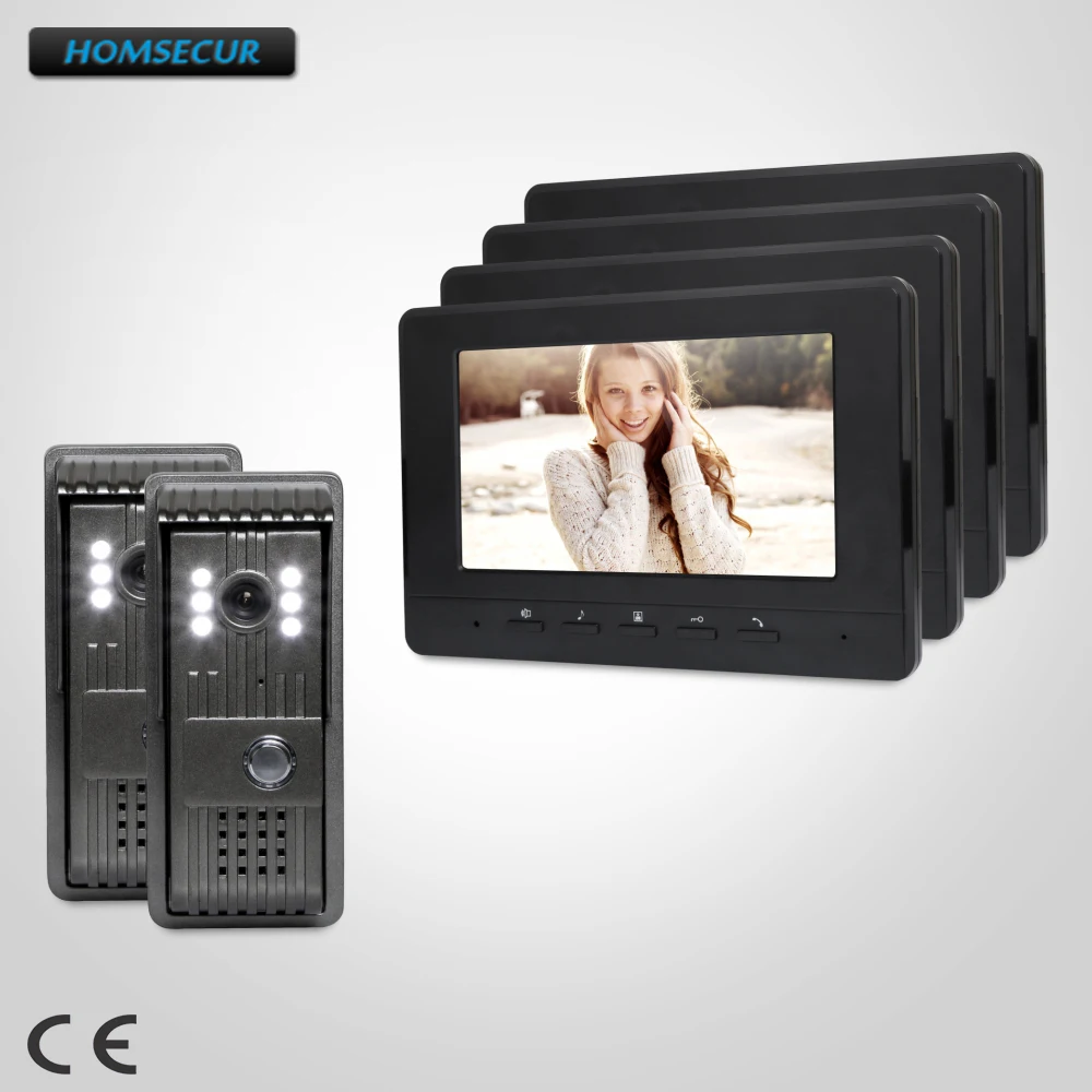 

HOMSECUR 7inch Wired Video Door Phone Intercom System with Intra-monitor Audio Intercom XC003+XM707-B