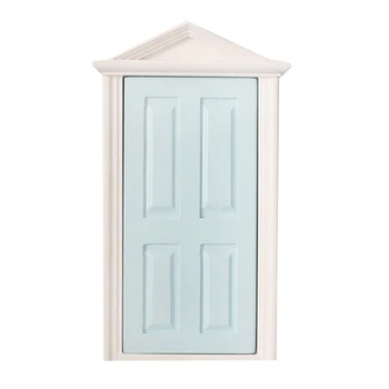 

1:12 Scale Wooden Fairy Steepletop Door Dollhouse Miniature Accessory Blue