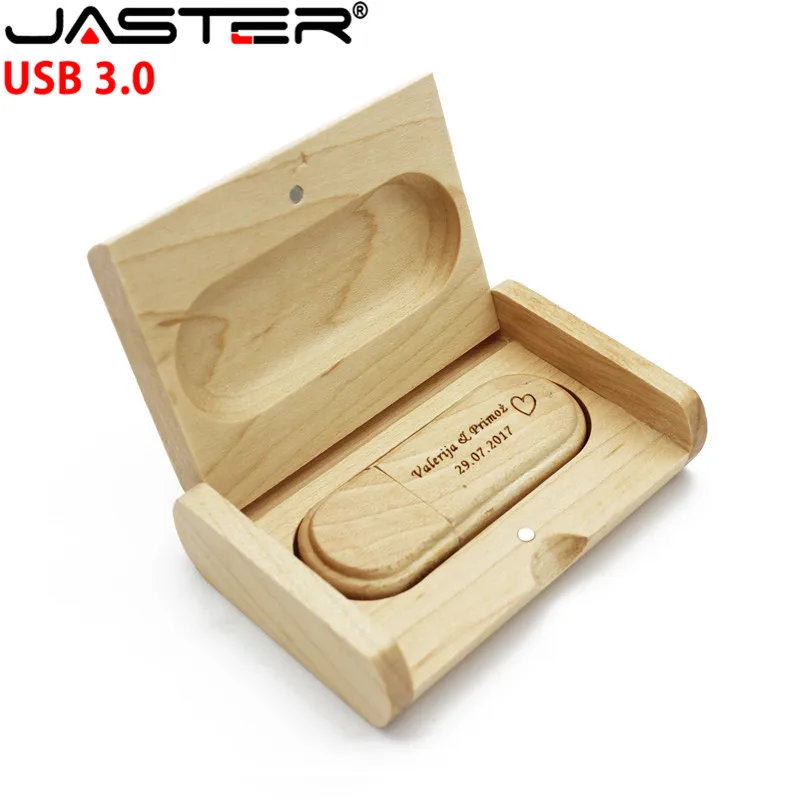 JASTER USB 3,0 высокоскоростной логотип клиента деревянный USB флеш-накопитель кленовое дерево+ коробка Флешка 4 ГБ 8 ГБ 16 ГБ 32 ГБ карта памяти подарки