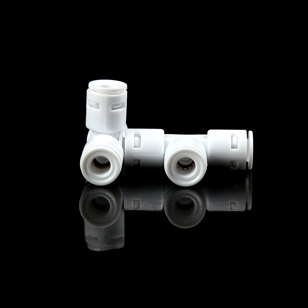 

2pcs/lot Water Filter Parts 3-way Union Tee Quick Connect 1/4"x1/4"x1/4" Tube Push Fit RO Reverse Osmosis machine