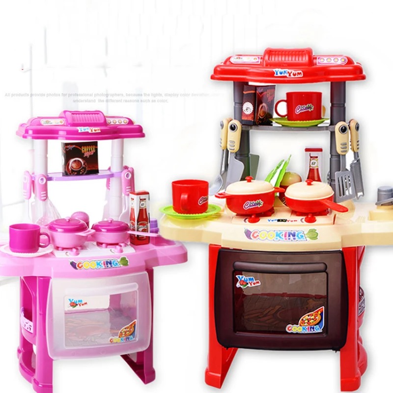 1 Set Red Pink Colour Kitchen Toy Pretend Play Kitchen Set Cooking Simulation Cookware Kitchen Toy Food Tableware Sets Baby D72 Kitchen Toys Aliexpress