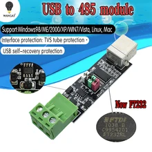 Wavgat usb 2.0 para ttl rs485 conversor de série adaptador ftdi módulo ft232rl sn75176 duplo função para proteção superior venda