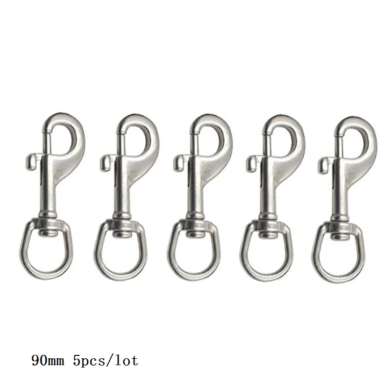 

5 Pieces Medium 3.5" Marine Grade 316 Stainless Steel Attachment Scuba Diving Swivel Eye Bolt Snap Buckle Metal Clip