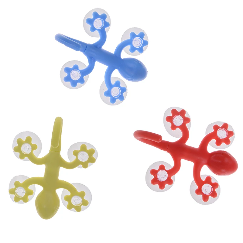 أبو بريص قوية البلاستيك أربعة شفط أكواب هوك حمالة تعليق جدارية الديكور المنزلية الحمام المنزل تخزين مصاصة السنانير