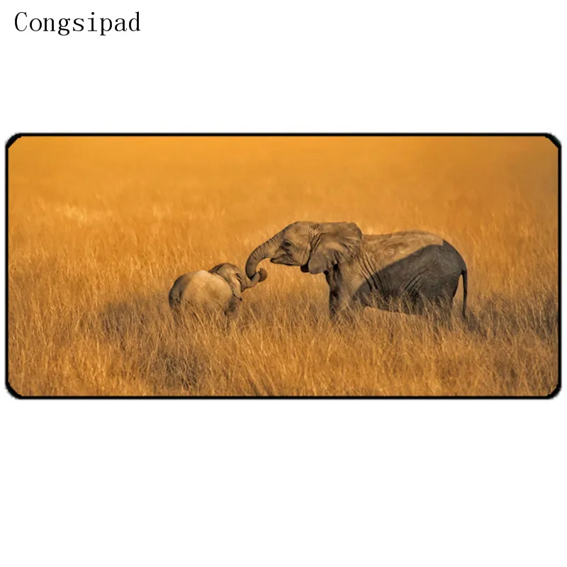Congsipad высокое качество диких слонов коврик для мыши лучший резиновый противоскользящий Большой размер с обработанным краем коврик для мыши коврик для украшения вашего стола - Цвет: 900X400X2MM