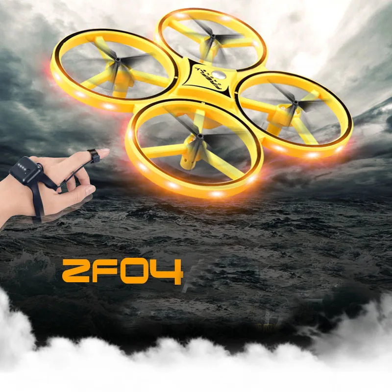 

ZF04 RC Drone 2.4Ghz 6 Axes LED Light Gravity Sensing Infrared Obstacle Avoidance Watch Control Quadcopter Toy For Kids Gift
