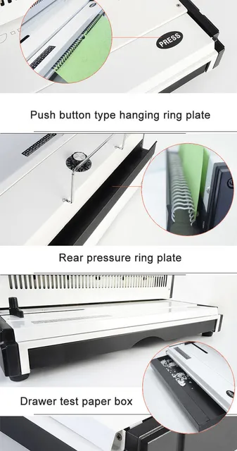 A3 Manual Spiral Wire Binding Machine Paper Puncher 46 Holes Paper Cutter  Decorative Hole Punch Punching machine TD-205D