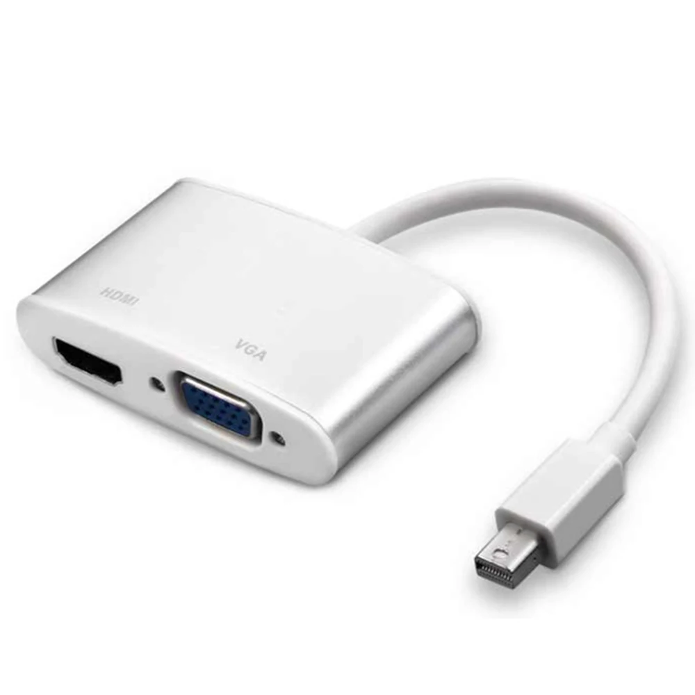 2 In 1 Thunderbolt Mini Dp To Hdmi Vga Cable Adapter Mini Displayport