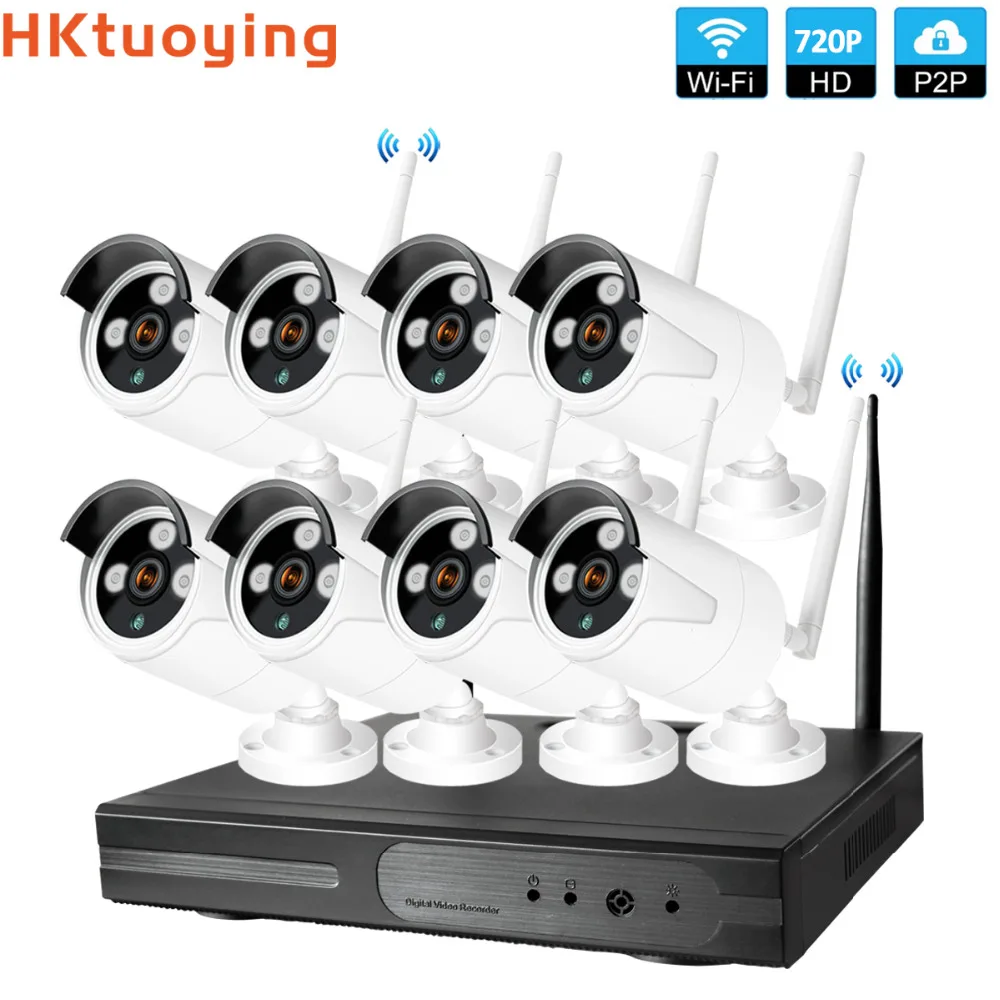 Plug and Play 8CH 1080 P HD Беспроводной NVR Kit P2P 720 внутренний наружный IR Ночное Видение