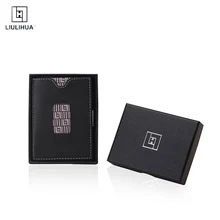 Минималистичный бумажник для визиток держатель модный передний карман кошелек из натуральной кожи 3 сложенный кошелек ID Кредитная карта кошелек