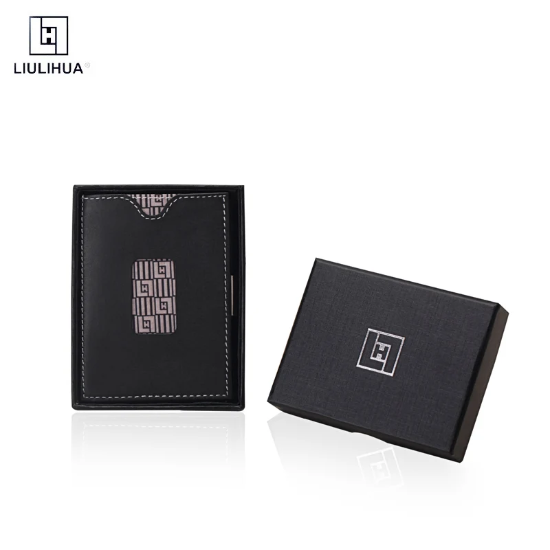

Minimalist Wallet Business card holder Fashion Front Pocket Wallet Genuine Leather 3 Folded wallet ID Credit Card Wallet