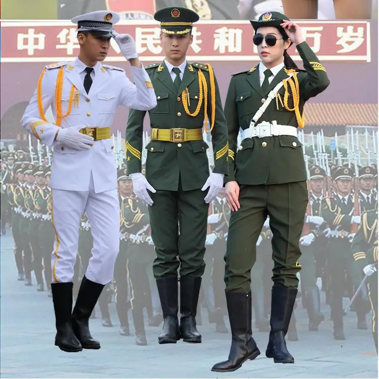 

Handsome Flag Raiser Costume Honor Guard China National Performance Military Outfit Drum Army Guard of Honor Costume Clothing