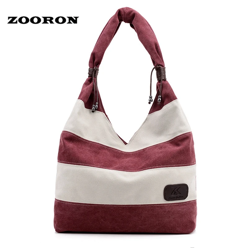 

New Women's Half Moon Canvas Single Shoulder Bag Cloth Art Female Striped Handbag Korean Style Patchwork Handbags for Ladies