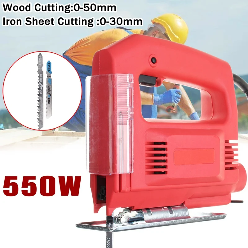 

Doersupp 1Pcs Red 220V 550W Electric Scroll Sweep Saw Kit Wood Metal Cutting Tools Power Tools 500-3000r/min Electric Saw