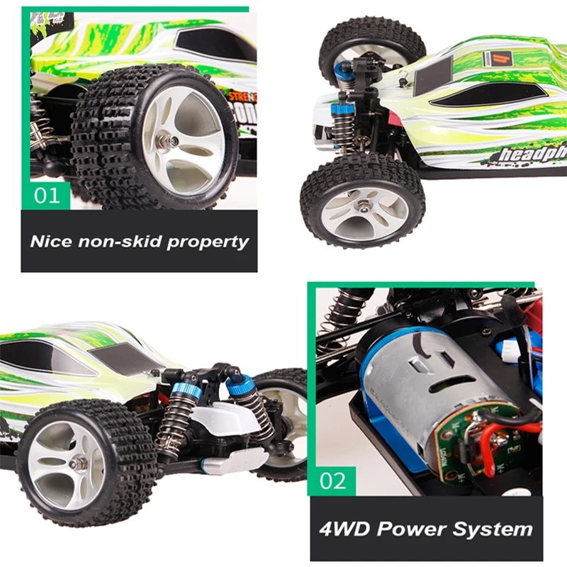 Wltoys A959 B 1:18 Радиоуправляемый автомобиль 2 4G 4WD 70 км/ч высокоскоростной Дрифтерный с