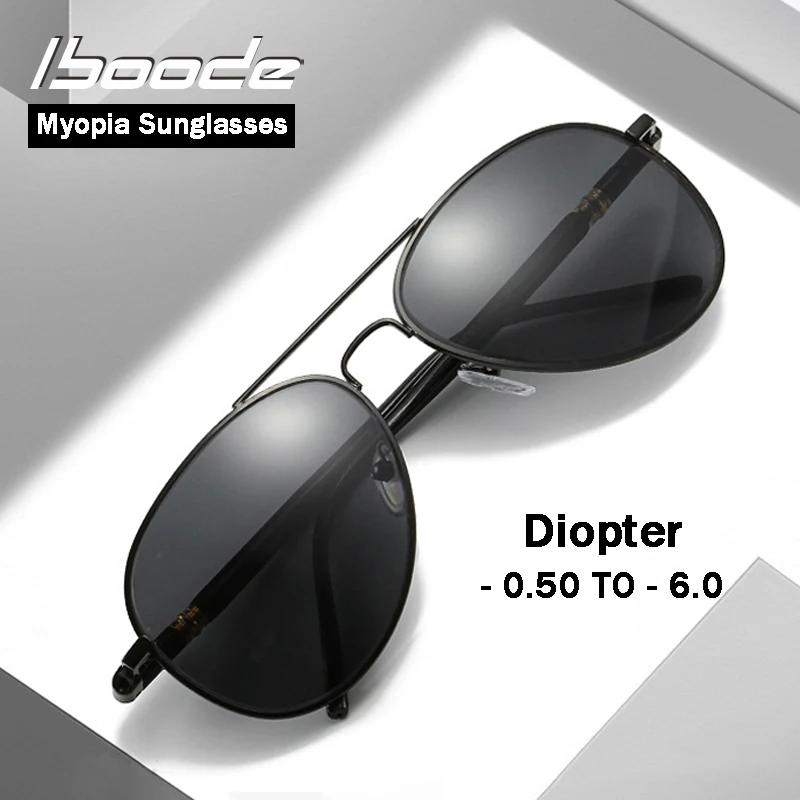 Iboode классические поляризационные солнцезащитные очки для близорукости, мужские уличные солнцезащитные очки для вождения, женские линзы из смолы, диоптрий-0,5-6,0
