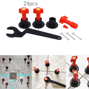 

24pcs Tile Alignment Tile Leveling System Clip Adjustable Locator Spacers Plier Level Wedges Replaceable Steel Needle Hand Tools