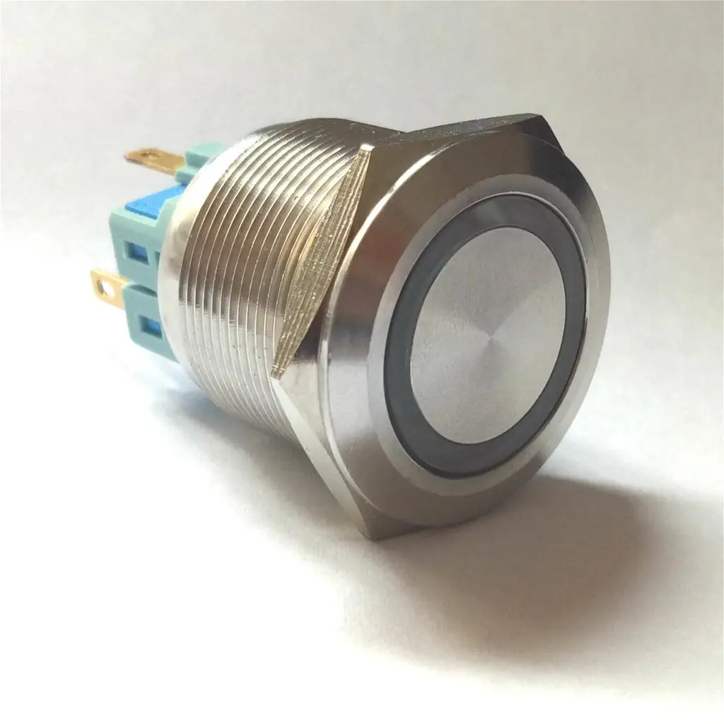 Green Momentary Push Button Switch - 1NO 1NC 250V/3A AC 30V/5A DC With 220V Lamp