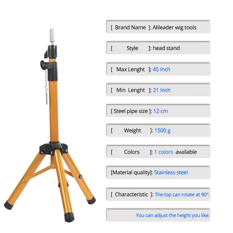 AliLeader дешевые нержавеющая сталь вешалка для париков Штатив для пряди человеческих волос для наращивания манекен голова держатель штатив Стенд для парик Золотой