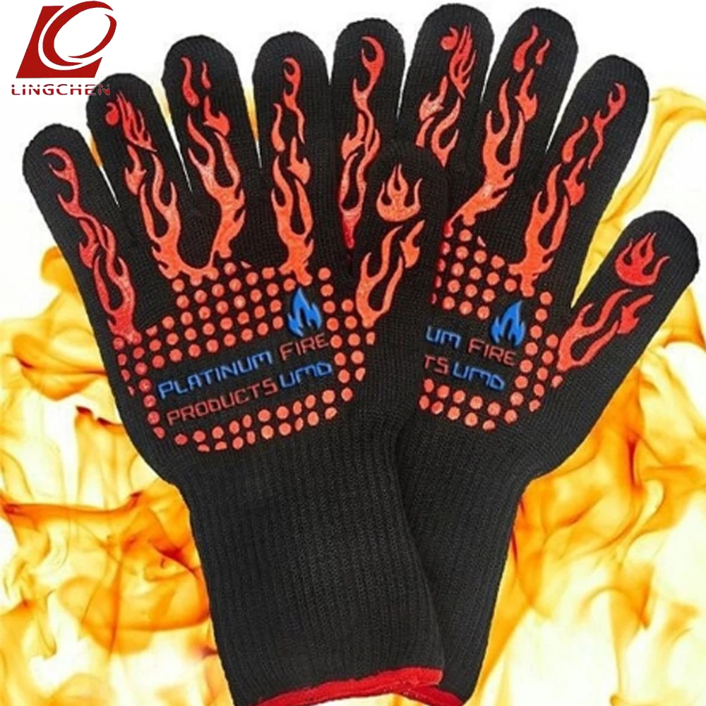 Heat Resistant Gloves Grill Oven Outdoor Camping Baking Kitchen
