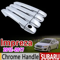 Для Subaru Impreza 2012-2017 Хромированная ручка Крышка отделка SET 2013 2014 215 2016 gj GP G4 WRX STI интимные аксессуары Наклейки стайлинга автомобилей