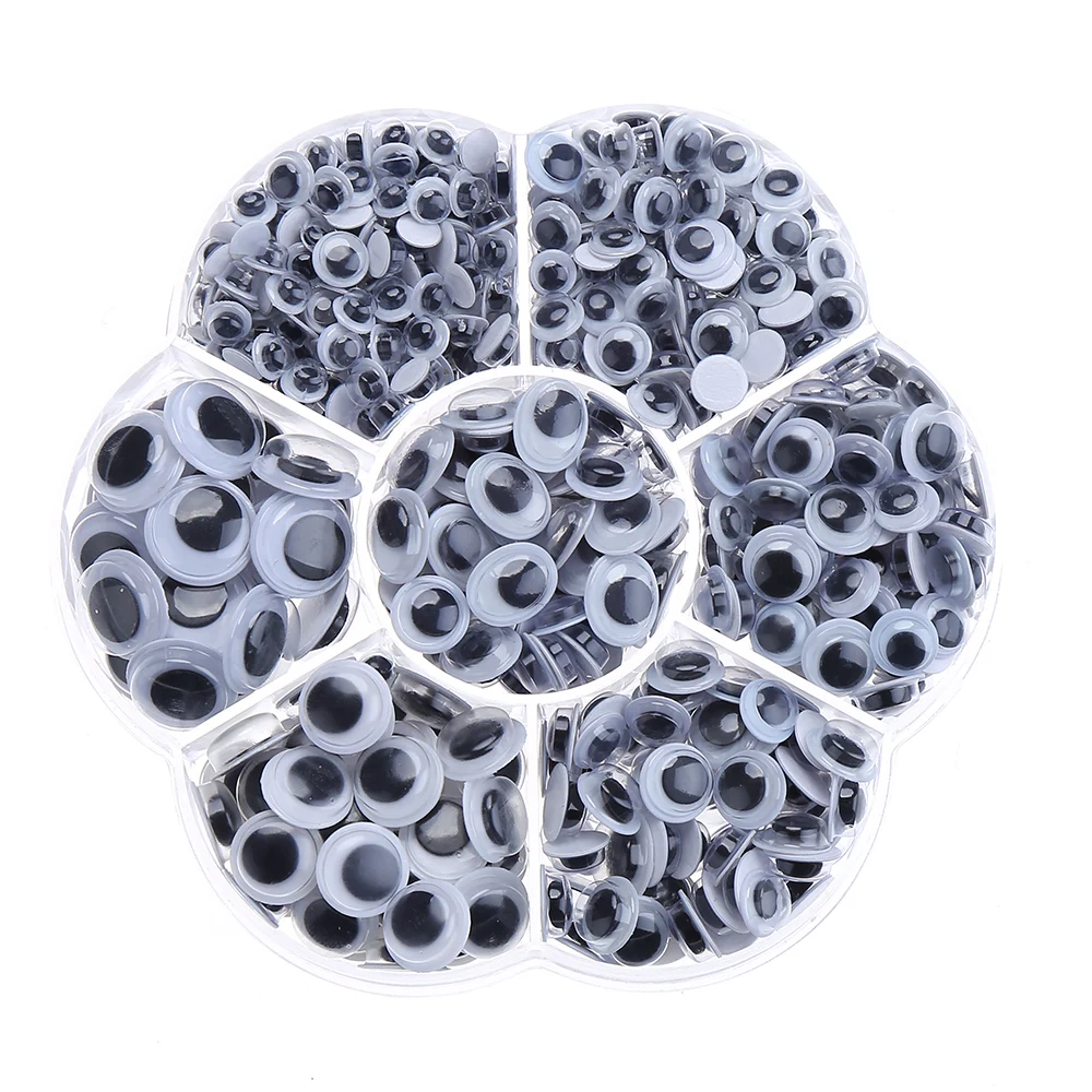 CCINEE 700PCs 4 5 6 7 10 12 10 8mm Mixed Googly Eyes Self adhesive DIY