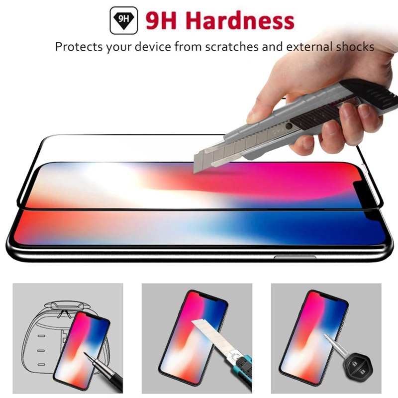 10 шт./компл. для Samsung Galaxy A7 J8 A9 A6 A6PLUS J4 J6 A8 плюс J2 Pro Полное покрытие закаленное Стекло Samsung Экран защитная пленка