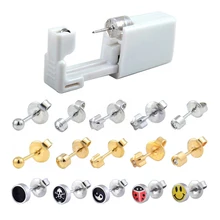 1PC Einweg Sicher Sterile Ohr Stud Piercing Gun Einheit Kit Kristall Körper Piercing Stud Ohrring Werkzeug Star Ball Mode mann Schmuck