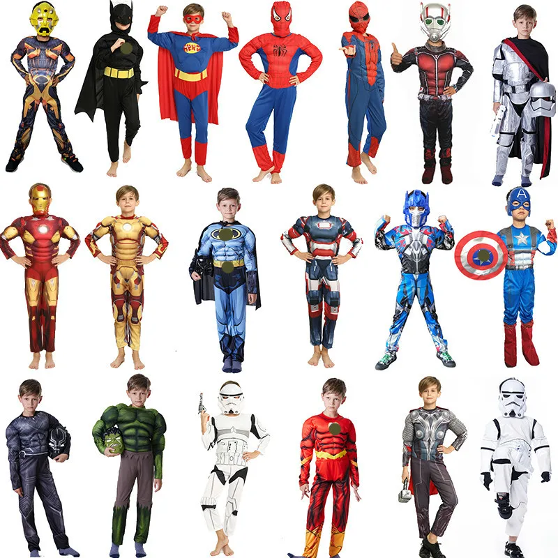 

spiderman cosplay costume kids boy super hero costumes superhero for children girls Captain America Hulk Avengers Halloween suit