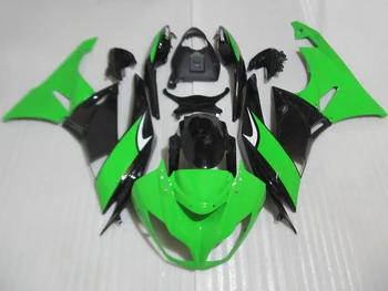 شراء هدية الزوائد لكاواساكي ZX6R 2009 2010 2011 2012 أخضر أسود البلاستيك النينجا 636 Fairings مجموعة 7 هدايا 09 10 11 12 TZ1