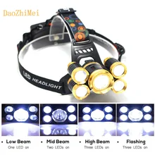 LED Headlamp 15000LM CREE 3T6/5T6 Chips Headlight Rechargeable Zoom Head Light Flashlight Hunting 18650 Battery